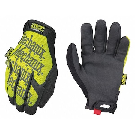 Hi-Viz Original(R) Hi-Vis Mechanics Gloves, Synthetic Leather Palm, TrekDry Back, 8