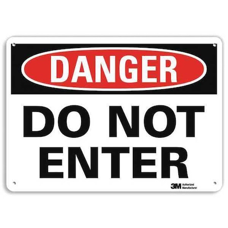 Danger Sign, 10 in H, 14 in W, Aluminum, Horizontal Rectangle, English, U1-1032-NA_14x10