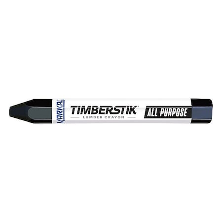 Lumber Crayon, Large Tip, Black Color Family, Clay, 12 PK