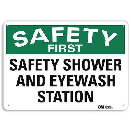 SAFETY FIRST SAFETY SHOWER AND EYEWASH STATION, 10 in x 14 in,  Aluminum, U7-1245-NA_14x10