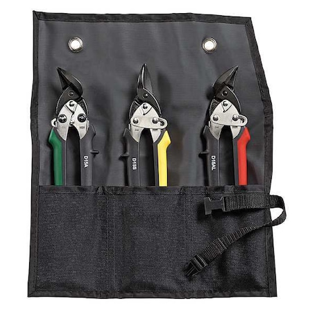 Aviation Snip Set, Left/Right/Straight, 7 1/4 in, Steel