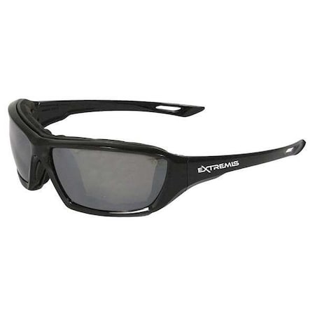 Extremis, Safety Glasses, Anti-Fog, Silver Mirror Lens, Black Frame, Full-Frame