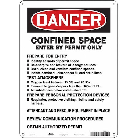 Safety Sign, 14 in Height, 10 in Width, Aluminum, Vertical Rectangle, English, 465K51