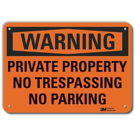 Warning Sign, 10 in H, 14 in W, Aluminum, Horizontal Rectangle, English, U6-1205-NA_14x10