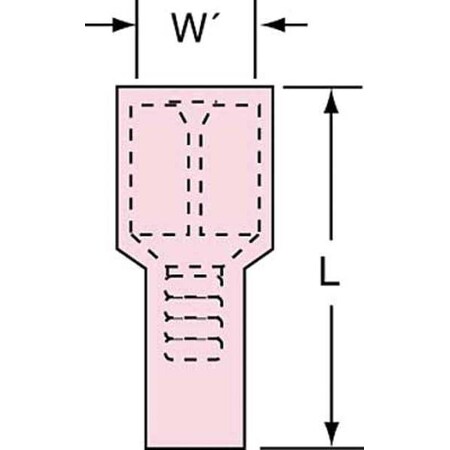 Female Disconnect, Red, 22-18AWG, PK25, Connection Type: Crimp