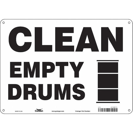 Safety Sign, 10 in Height, 14 in Width, Aluminum, Horizontal Rectangle, English, 470D71