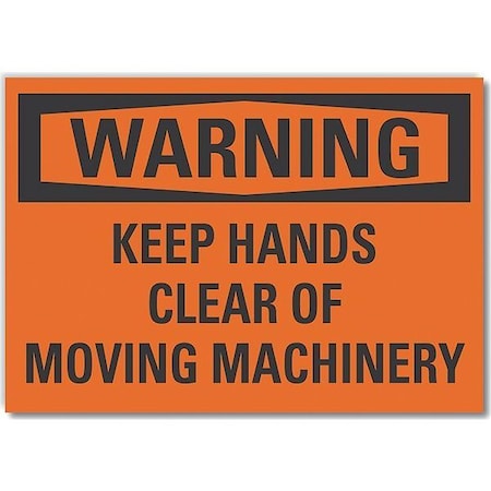 Warning Sign, 7 in Height, 10 in Width, Non-PVC Polymer, Vertical Rectangle, English