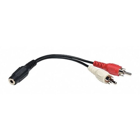 Audio Cable,3.5mm,Y Split,2 RCA,6"