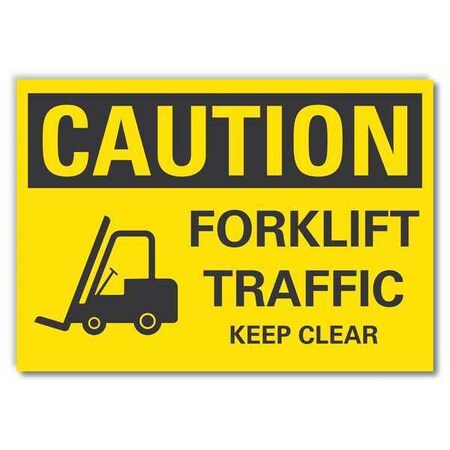 Caution Sign, 7 in H, 10 in W, Non-PVC Polymer, Vertical Rectangle, English, LCU3-0196-ED_10x7