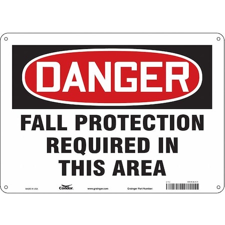 Safety Sign, 10 in Height, 14 in Width, Polyethylene, Horizontal Rectangle, English, 465A41
