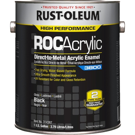 Acrylic Enamel Coating,Black,1 gal.