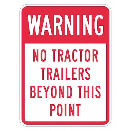 No Trucks Traffic Sign, 18 in H, 12 in W, Aluminum, Vertical Rectangle, English, T1-1434-EG_12x18