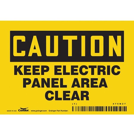 Safety Sign, 3 1/2 in Height, 5 in Width, Vinyl, Horizontal Rectangle, English, 475N27