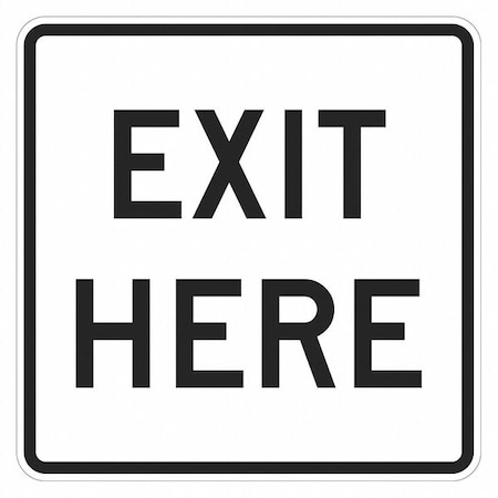 Exit Sign For Parking Lots, 18 in H, 18 in W, Aluminum, Square, English, T1-1905-EG_18x18