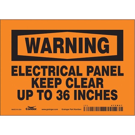 Safety Sign, 5 in Height, 7 in Width, Vinyl, Horizontal Rectangle, English, 475N97