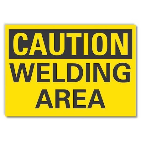 Caution Sign, 7 in Height, 10 in Width, Non-PVC Polymer, Vertical Rectangle, English