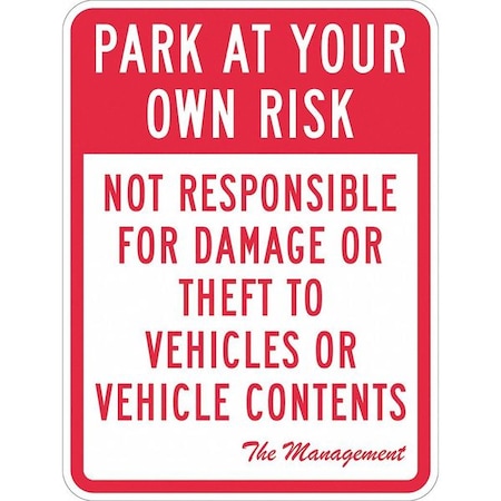 Parking Lot Damage Advisory Sign,18"x12, T1-1066-DG_12x18