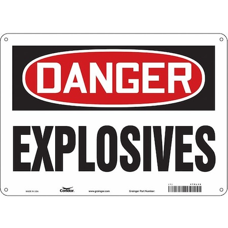Safety Sign, 10 in Height, 14 in Width, Aluminum, Horizontal Rectangle, English, 470L40