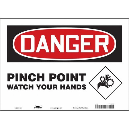 Safety Sign, 10 in Height, 14 in Width, Vinyl, Horizontal Rectangle, English, 475D10