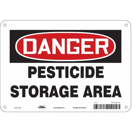 Safety Sign, 7 in Height, 10 in Width, Vinyl, Vertical Rectangle, English, 470P13