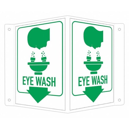 Eye Wash, 7 1/2 in W x 6 in H, V-Shape Projection, Aluminum, LCVB-0017-RA_4x6