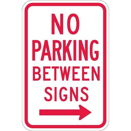 No Parking Between Parking Sign,18"x12, T1-1051-HI_12x18
