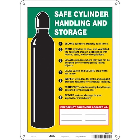 Safety Sign, 14 in Height, 10 in Width, Aluminum, Vertical Rectangle, English, 471N59