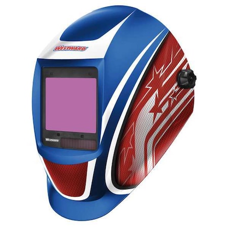 Auto Dark Welding Helmet, Shade 6-9/9-13, Blue/Red/White