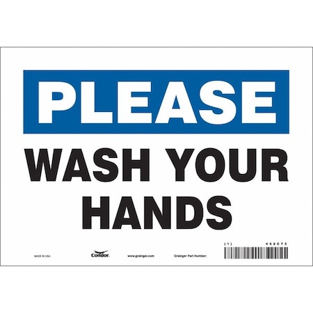 Please, Wash Your Hands, 10 in W x 7 in H, Vertical Rectangle, Vinyl, 469C73