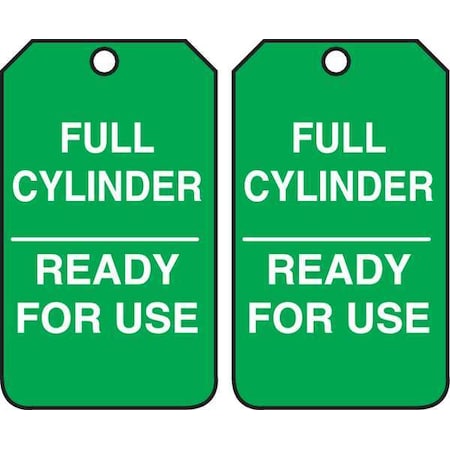 Cylinder Tag, 5 3/4 in H, 3 1/4 in W, English, MGT203CTP,PK25