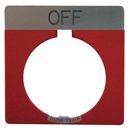 Cutler-Hammer Legend Plate,Square,Off,Red