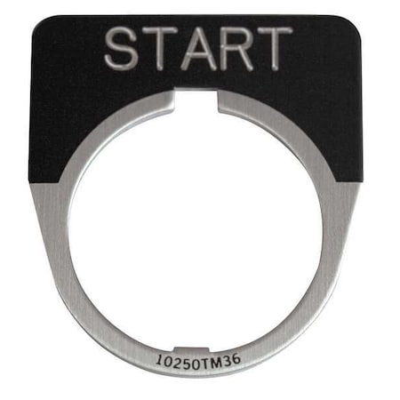 Cutler-Hammer Legend Plate,Half Round,Start,Black