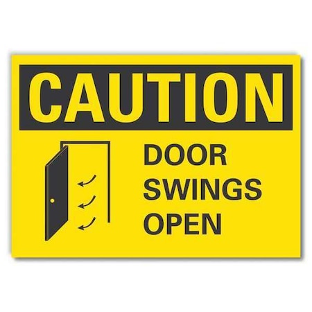 Caution Sign, 10 in H, 14 in W, Non-PVC Polymer, Horizontal Rectangle, English, LCU3-0124-ED_14x10