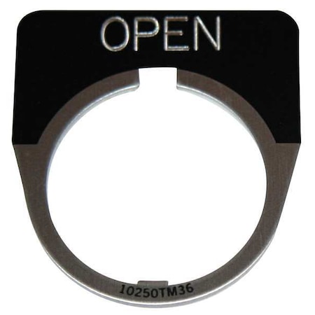 Cutler-Hammer Legend Plate,Half Round,Open,Black