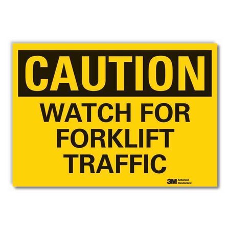 Caution Sign, 10 in H, 14 in W, Non-PVC Polymer, Horizontal Rectangle, English, LCU3-0305-ED_14x10