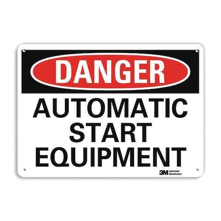 Danger Sign, 10 in Height, 14 in Width, Aluminum, Vertical Rectangle, English