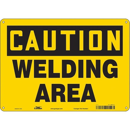 Safety Sign, 10 in Height, 14 in Width, Polyethylene, Horizontal Rectangle, English, 473W27