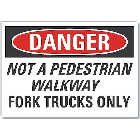 Danger Sign, 10 in H, 14 in W, Non-PVC Polymer, Horizontal Rectangle, English, LCU4-0590-ED_14x10