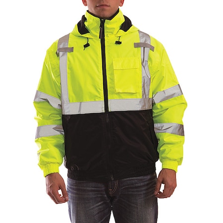 Jacket, Polyester, Class 3 R, Green; Yellow, M