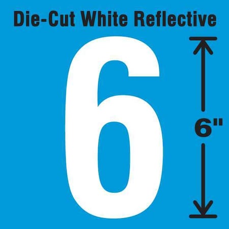 Number Label, Vinyl, 6 in H, 2-3/4 in W