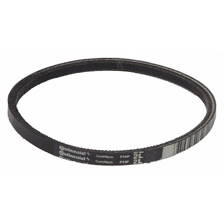 2L120 FHP V-Belt, 12 in Outside Length, 1/4 in Top Width, 11/64" Thickness, 1 Ribs