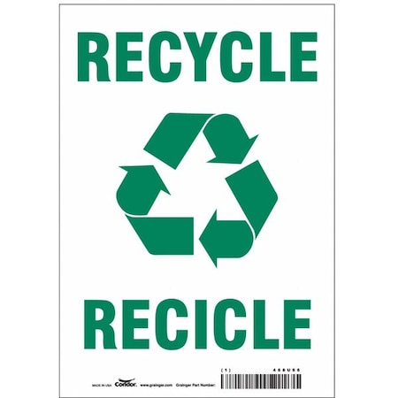 Recycle/Recicle, 7 in W x 10 in H, Horizontal Rectangle, Vinyl, 468U66