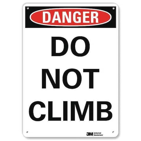 Danger Sign, 14 in Height, 10 in Width, Aluminum, Vertical Rectangle, English