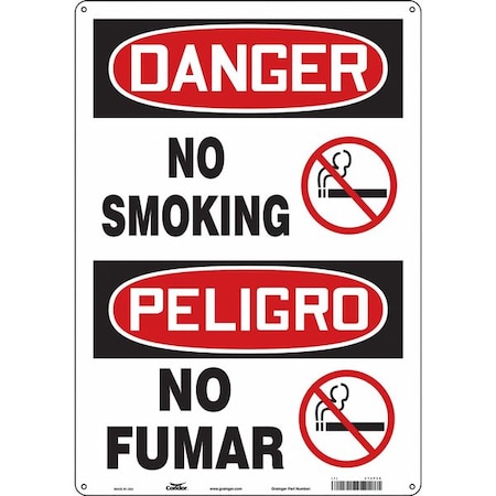 Safety Sign, 20 in H, 14 in W,  Vertical Rectangle, English, Spanish, 474P38