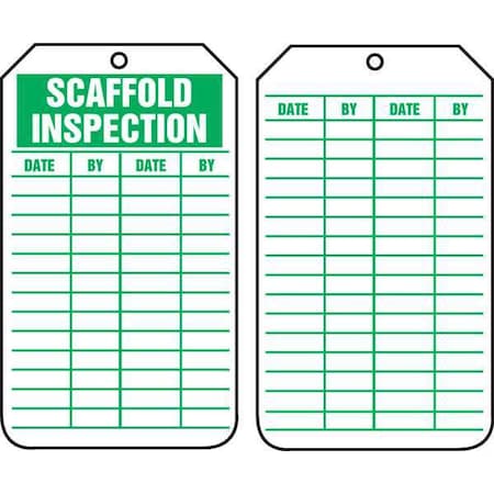 Tag, Scaffold, Cardstock, 5 3/4 in H x 3 1/4 in W, Rectangle, 25 PK