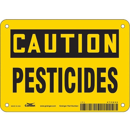 Safety Sign, 5 in Height, 7 in Width, Vinyl, Horizontal Rectangle, English, 470N98