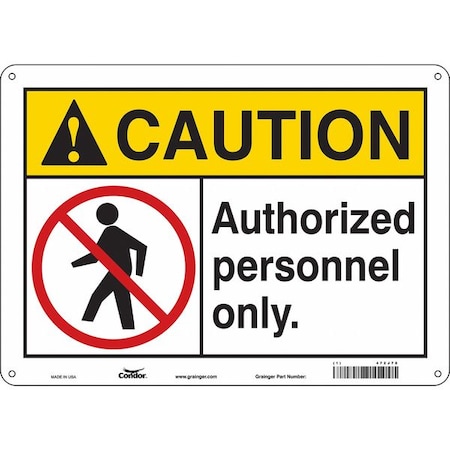 Safety Sign, 10 in Height, 14 in Width, Polyethylene, Horizontal Rectangle, English, 472J78