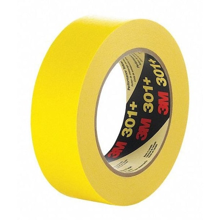 Painter's Tape, 12 mm W x 55 m L, 6.3 mil Thick, Yellow, Rubber Adhesive, 72 PK