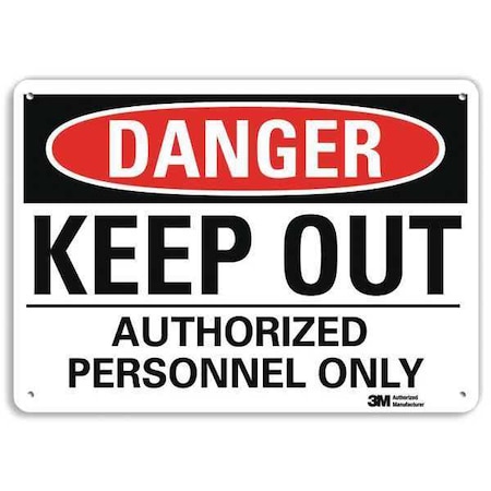 Danger Sign, 10 in H, 14 in W, Aluminum, Horizontal Rectangle, English, U3-1721-NA_14x10