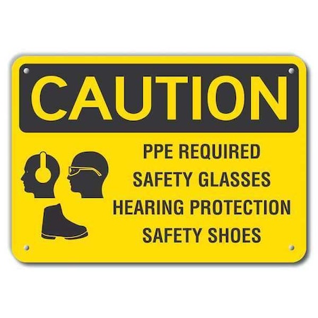 Caution Sign,14" W,10" H,0.055" Thick, LCU3-0186-NP_14x10